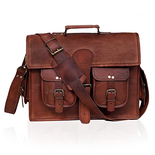 Bolso mensajero de cuero para laptop 16 pulgadas miniatura 4