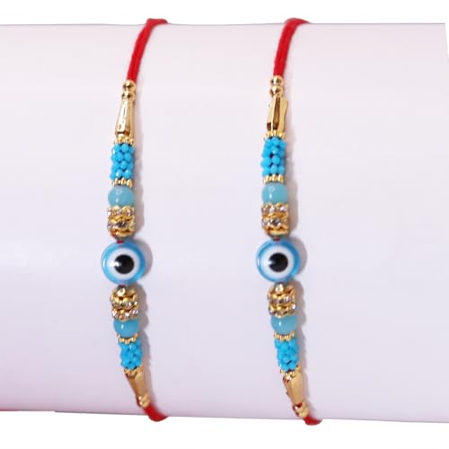 Set of 2 EVIL Traditional Rakhi Designer Rakhi- Best Handmade Rakhi for Loving Brother/Sibling/Rakhi for Brother, Rakhi Bracelet, Raksha Bandhan Rakhi, Raksha Bandhan Festival2