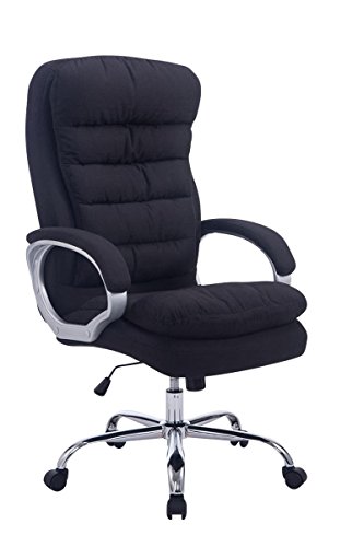 CLP Sedia Ufficio Vancouver XXL In Stoffa I Poltrona Elegante Direttore Carico Max 235 KG I Poltrona Rinforzata, Colore:nero