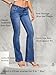 WAISUNZLM Women's Super Low Rise Stretchy Flared Jeans Slim Fit for Flattering Silhouette Bootcut Denim Pants(Runs Small) Blue