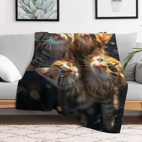Couverture polaire chat contre le froid plaid doux canape
