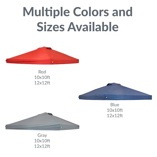 Sunnydaze Pop-Up Canopy Replacement Top - 12x12 Canopy Replacement Cover Only - Tent Shade Cover with Vent - Gray by Sunnydaze Decor - Image 4