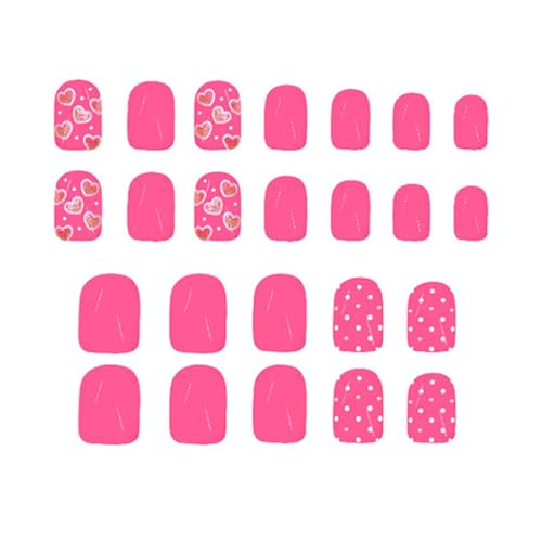 バレンタイン偽爪スクエアプレス爪アクリルネイルフルカバー付け爪スティックオン爪グロス人工爪