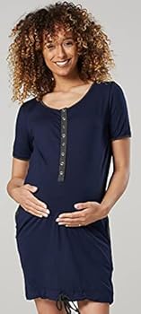 Happy Mama STRETCHY WARM STRIPES - Gebreide jurk - turquoise