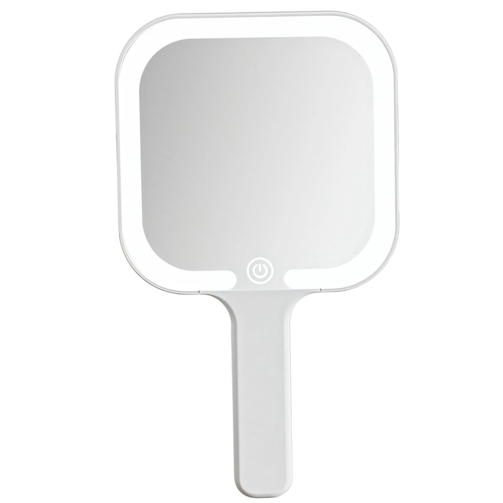 LUMINFLY Handheld Led Makeup Mirror, Portable Lighted Beauty Mirror with Rechargeable Tri-Color Lighting, Travel Vanity Essential, Touch Control, Type-C Charging