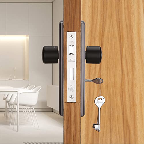 Image of Atom 8 Inch Heavy Duty Mortise Door Lock for Bedroom, Living Room, Main Door, Black-Gray Finish | 3 Keys | 6 Lever Double Stage Lockset for House Hotel Office (O66KY)
