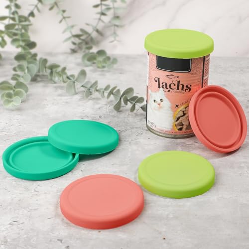 Webake Katzenfutter Dosendeckel 400g/200g 6 Stück Silikon Katzendosendeckel Katzenfutter Deckel Dosen Deckel Silikondeckel für Dosen