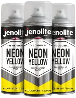 JENOLITE Fluorescent Spray Paint | NEON YELLOW |Premium High Visibility Multi Surface Paint | 400ml