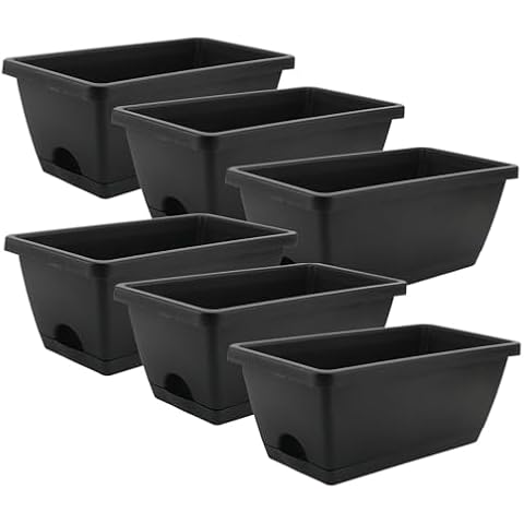 LEXININ 6 Pack Black Window Planters Cover
