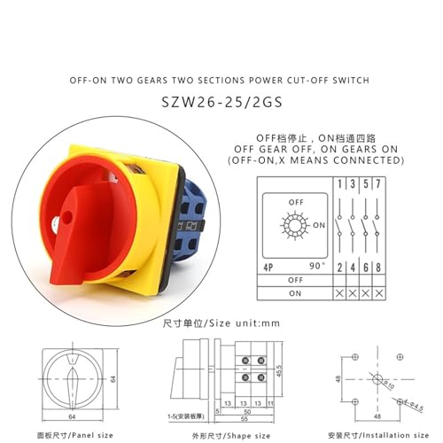 Sectionneur rotatif 25A SZW26 master switch robuste 8 vis - 3