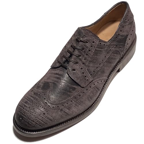 Gabrielle 3 Brown Wingtip 8.5 E 41.5 Men's Tramezza Brushed Suede Leather Oxford (Salvatore