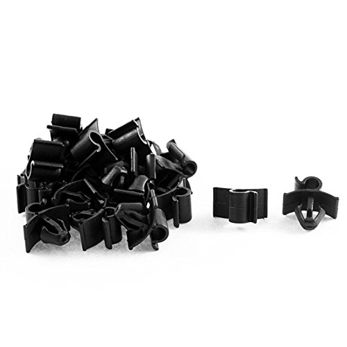 uxcell 22 Pcs Black Plastic Bonnet Prop Support Rod Clips