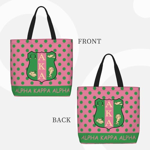 AkA Sorority Gifts Tote Bag Reusable Canvas Shoulder Bag Shopping Tote Bag for Women Travel Work Beach Bag2