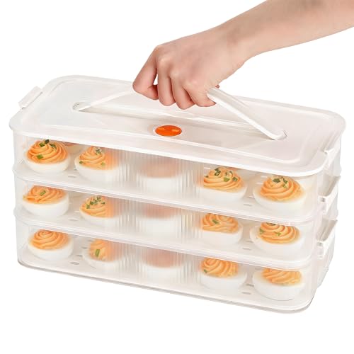 Erogeen Deviled Egg Containers with Lid, Clear...
