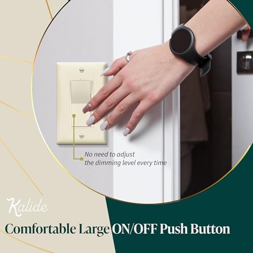 Image of TOPGREENER Kalide Dimmer Light Switch, LED Dimmer Switch, Full Range Dimming, Single Pole /3-Way, 120VAC, 60Hz, 300W LED /CFL, Neutral Wire Not Required, Wall Plate Included, Light Almond