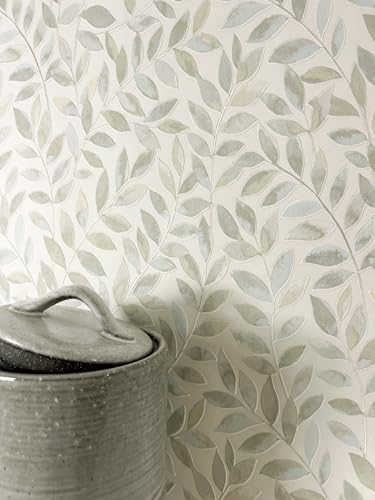 Newroom Papel Pintado No Tejido Beige Hojas Enredaderas   Natural Floral Vintage Papel Pared Vinilo para Salón Dormitorio