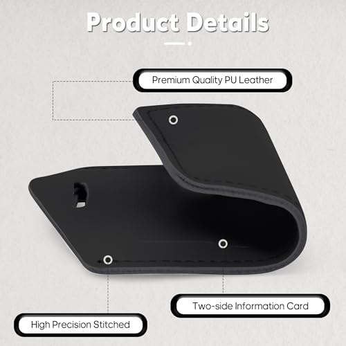 Image of 4 Pack Leather Luggage Travel Bag Tags by Travelambo Black