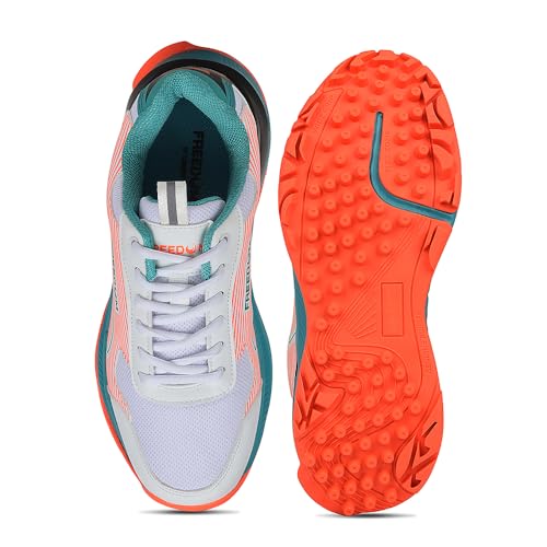 Image of Liberty Freedom Striker-1 Cricket Shoes for Man - Orange & Yellow - Lightweight Lace-Up Men Sports Shoes - Bowling & Batting Performance Footwear for Matches Practise, Outdoor Cricket Play