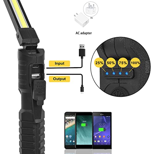 Vagocom-LED-Rechargeable-Torches-Inspection-Lamp-Super-Bright-Flashlight-Portable-Battery-Powered-Work-Light-Tool-with-Magnetic-Base-3-Color-Light-for-MechanicEmergencyChristmasMen-Gift2-Pack