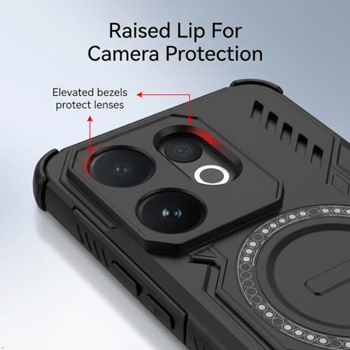 Image of ShieldTech Back Cover Case for Vivo T4 Pro 5G | 360 Protection Mobile Phone Case Mag-Safe | Camera Protection | Vivo T4Pro 5G Back Cover | Vivo T4 Pro 5+G - Black TPU+PC