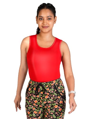 Image of Rupa Colors Playsure Solid 100% Combed Cotton Rib Fabric, Women's Standard Fit Tank Top, Sleeveless Pack of 1