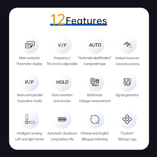 Image of LT1 Mini LCR Meter Tweezer,10KHz Smart SMD Tester,Multimeter, ESR Meter, Tester for Resistor Capacitor Inductance Voltage Frequency Diode,400mAH Battery,Automatic Component Recognition