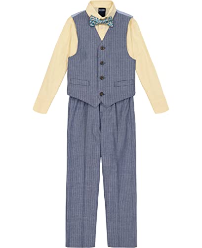 Image of IZOD Boys' 4-piece Formal Dress Up Suit Set, Vest, Pants, Collared Shirt, and Tie