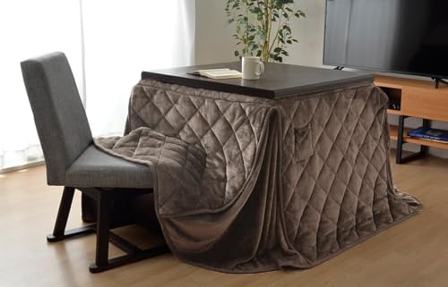 こたつ布団 正方形 省スペース ハイタイプ こたつ掛け布団 フラン モカ 約235×235cm 高脚コタツ フランネル 抗菌 防臭 おしゃれ 無地 北欧 #9850545