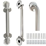 2 Pack Grab Bars for Bathroom 16 Inch Brushed Nickel 304 Stainless Steel Shower Grab Bar Concealed...
