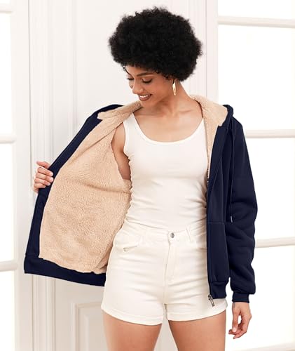 Image of SWISSWELL Hoodies for Women Winter Fleece Sweatshirt - Full Zip Up Thick Sherpa Lined