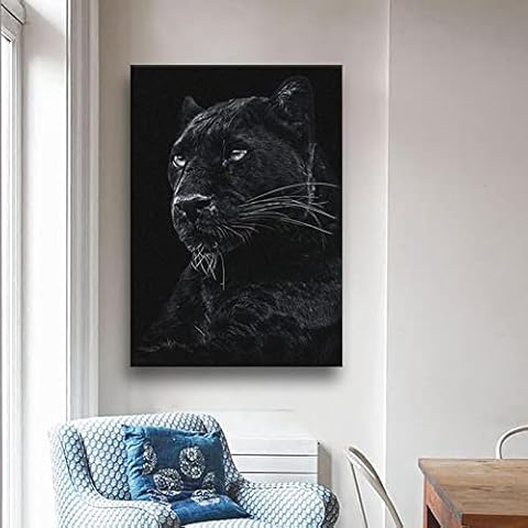 Wild Cool Black Panther Animal Poster Canvas Wall Art Decoration Prints Cover