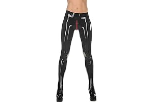 Latex Gummi Rubber Crotch Red Zipped Tiights Trousers Pants 0.4mm