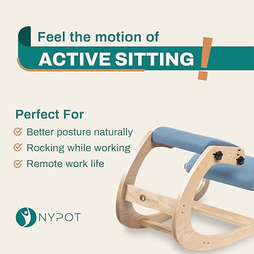 Image of NYPOT Ergonomic Kneeling Chair with Adjustable Seats - Knee Chair for Posture Correction & Kneel Rocking Stool for Desk - Back Pain Relief for Home and Office, Supports 250 pounds - 5 Years Warranty