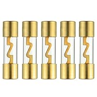 BOJACK 60A AGU Sicherung 60 Amp Auto Automotive Audio Power Sicherheit schützen Glasrohr vergoldet Schutz(5 Stück)