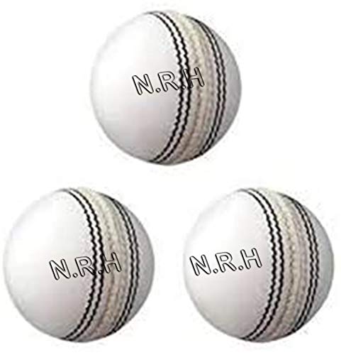 Balle de cricket en cuir avec coutures renforcées pour club - 3 pcs