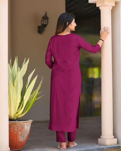 Image of FABNEX Kurta Set for Women | Women Embroidered Kurta Set | Women Kurta Sets Kurtis | Women Kurta Pant Set (K-57-59)