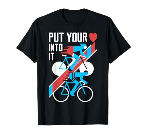 Cycling Cyclist Bicycle Race Minimalist Racing Bike Heart T-Shirt