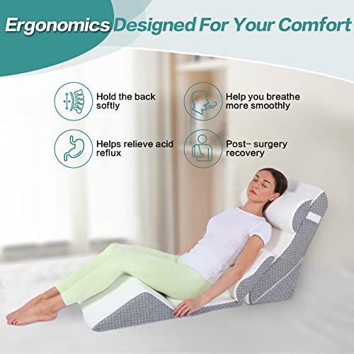Ganaver 6Pcs Wedge Pillow For Sleeping, Orthopedic Bed Wedge Pillows For After Surgery, Foam Triangle Sit Up Pillow Wedge For Back, Neck, Shoulder Support, Leg Elevation, Acid Reflux, Gerd, Snoring #TOP1