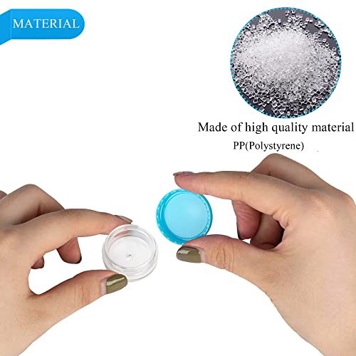 25Pcs 3 Gram Sample Containers, 3Ml Empty Jars With Lids, Small Cosmetic Containers, Mini Sample Jars With 2Pcs Mini Spatulas For Make Up, Oils, Lotion, Powder, Paint, Jewelry, Lip Balms(Blue Lid) #TOP2