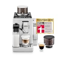 De'Longhi Rivelia EXAM440.55.W Kaffeevollautomat, perfekter Milchschaum, wechselbarer Bohnenbehälter, 16 Kaffee- & Milchgetränke auf Knopfdruck, Extra-Shot-Funktion, 3,5" Touch-Display, Weiß – Ansicht 1