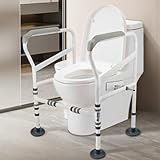 Aufstehhilfe Toilette für Senioren,3 Fach höhenverstellbar 68.5-73.5cm Toilettenstützgestell mit rutschfesten Füßen, Aufstehhilfe WC-Stützhilfe für Senioren Behinderten und Schwangere Frauen,bis 150kg