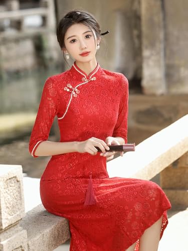 Robe rouge manches 3/4 la solution confort et style pour l'automne