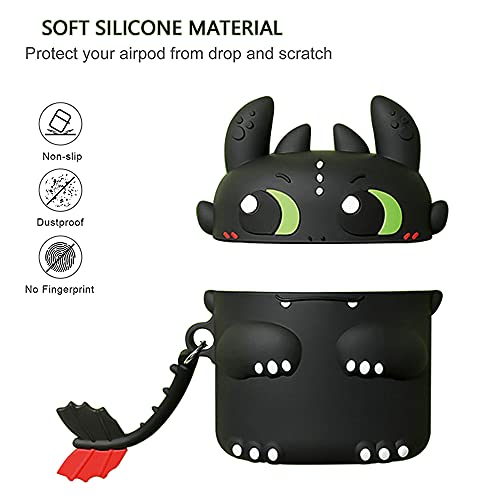 AIYAAIYA 3D Cartoon Silicone Case for Airpods 1, Cute Night Demon Design, Kawaii Design, Waterproof - Image 3