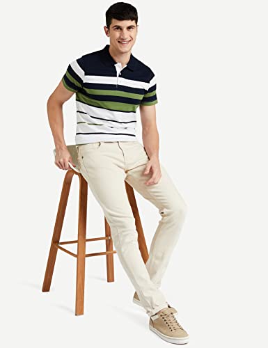 EYEBOGLER Men's Striped Regular fit T-Shirt (T285HS_White Darknavy Indigo Royal S) EYEBOGLERMenRegularT-Shirt