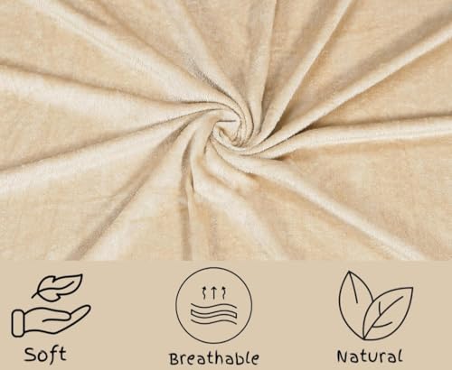 Image of Sands Premium Ultra Soft Woollen Pillow Cover Set of 2 for Winter with Zipper Closure, Cozy Pillow Case Perfect for Warmth, Flannel Warm Pillowcases, King size-18X28 Inches (Beige)