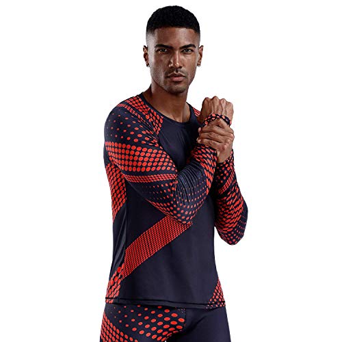 Image of OEBLD Compression Pants Men Thermal Underwear Set Base Layer Dry Tights Gym Running Leggings Long Sleeve Shirt