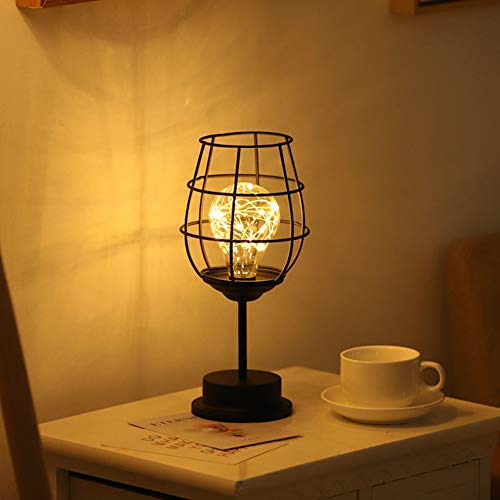 LED-bureaulamp wijn Cup tabel licht industriële metalen smeedijzeren lamp moderne Home decoratie wijn glas decoratieve… - Afbeelding 4