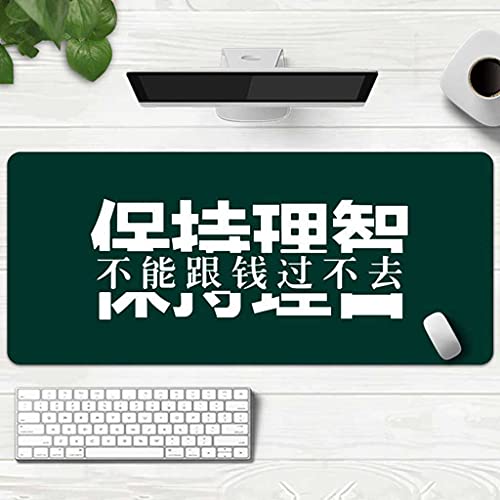 Tapis de souris gamer 1000x500 mm XXL vert avec motif culture chinoise en caoutchouc