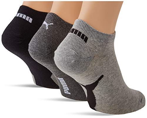 PUMA Mixte Puma Unisex Lifestyle Sneaker - Trainer Socks (3 Pack) Chaussettes, Noir/Blanc, 39-42 EU