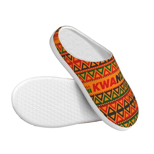 Happy Kwanzaa African Heritage Holiday Adult Cotton Slippers For Women Men3